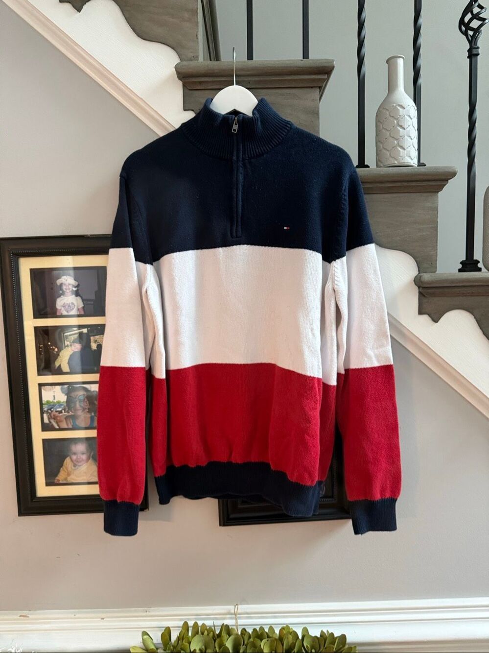 Tommy Hilfiger Classic Colors Quarter Zip Sweater sz XL
